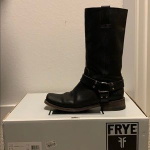 Lightly worn black leather Frye boots
